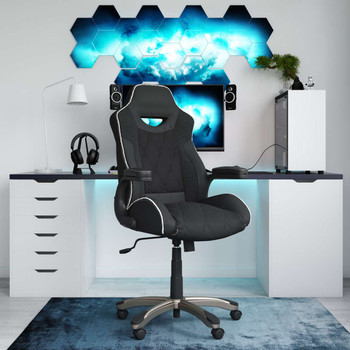 Silverstone Microfibre & Faux Leather Pro Gaming Home Office Chair Black DOR-UKND-AOC2282BLK