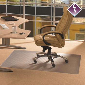 Computex Anti-Static Advantagemat Chair Mat for Low Pile Carpets (6mm or less) | Clear PVC | Rectangular | 120 x 150cm FR3115225EV