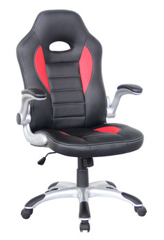 Talladega Faux Leather Racing Gaming Home Office Chair Black/Red DOR-UKND-AOC8211R