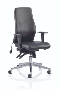 Onyx Soft Bonded Leather Ergonomic Posture Office Chair without Headrest with Arms Black DYN-OP000099