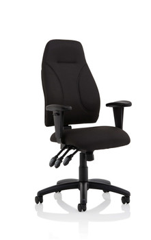 Esme Fabric Ergonomic Posture Office Chair with Height Adjustable Arms Black 