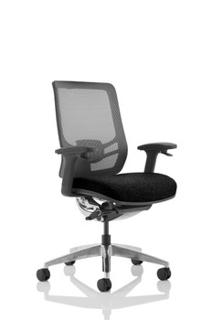 Ergo Click 24 Hour Ergonomic Office Chair Mesh Back and Fabric Seat without Headrest Black 