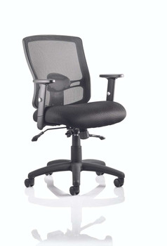 Portland II Mesh Task Operator Office Chair with Height Adjustable Arms Black DYN-OP000108