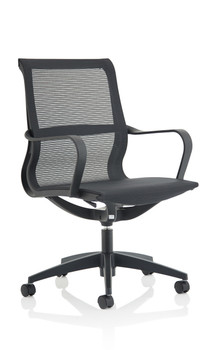 Lula Mesh Executive Office Chair with Fixed Arms Black 