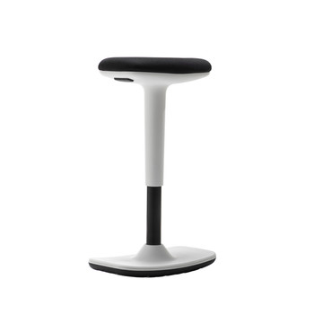 Lean Posture Stool White Frame Black Fabric TCO-UKND-CH1258WHBK
