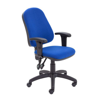 Calypso II High Back Operator Office Chair with Height Adjustable Arms - Royal Blue TCO-CH2800RB-AC1040