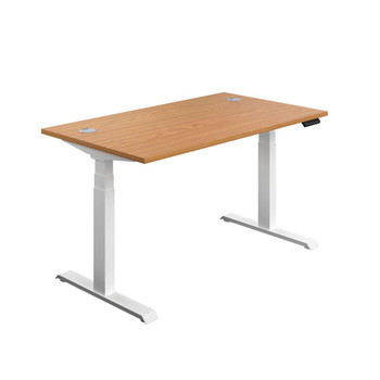 Economy Height Adjustable Sit Stand Desk - Nova Oak - Multiple Sizes 