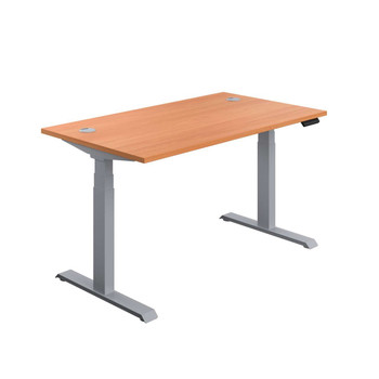 Economy Height Adjustable Sit Stand Desk - Beech - Multiple Sizes 