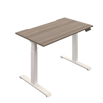 Okoform Height Adjustable Sit Stand Heated Office Desk with Single Motor - Grey Oak - Multiple Sizes 