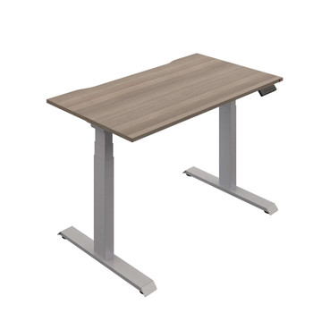 Okoform Height Adjustable Sit Stand Heated Office Desk with Single Motor - Grey Oak - Multiple Sizes 