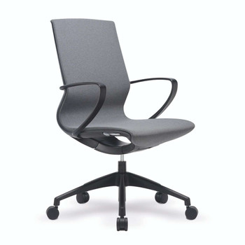 Aeros Medium Back Executive Task Office Chair with Integrated Height Control and Weight Activated Auto Balance Mechanism - Grey Minimalistic Design NAU-BCF-U370-GY
