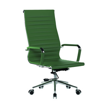 Aura Contemporary High Back Bonded Leather Executive Office Chair - Forest Green with Chrome Base NAU-BCL-9003-FGN