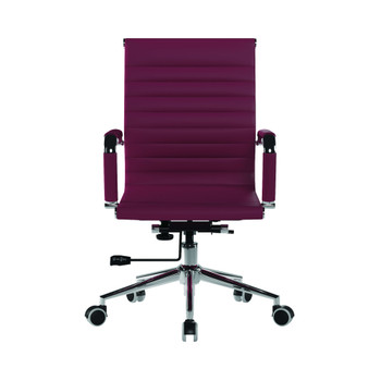 Aura Contemporary Medium Back Bonded Leather Executive Office Chair - Oxblood with Chrome Base NAU-BCL-8003-OX