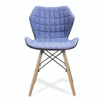 Amelia Stylish Lightweight Fabric Visitor Side Chair with Solid Beech Legs - Denim Contemporary Breakout Chair 