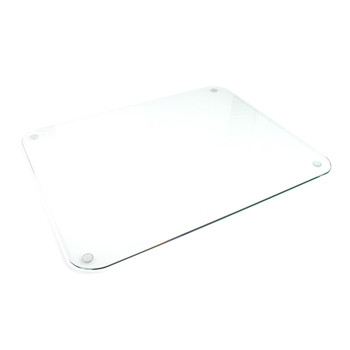Desktex Glaciermat Large Tempered Glass Surface Protector Mat, Rectangular, Crystal Clear Worktop Protection, Size 51 x 91cm FCDE2036G