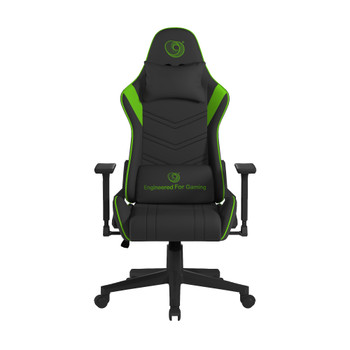 Apollo Ergonomic Gaming Chair with 4D Multi-Dimensional Armrest & 155° Tilt - Faux Leather - Black with Green