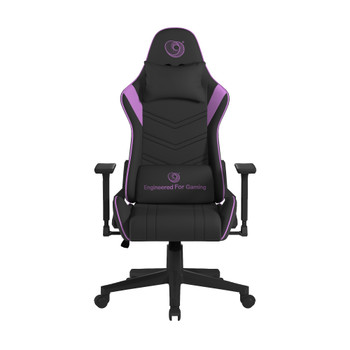 Apollo Ergonomic Gaming Chair with 4D Multi-Dimensional Armrest & 155° Tilt - Faux Leather - Black with Purple