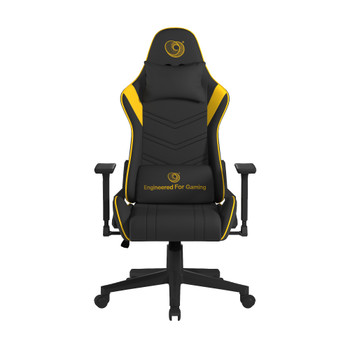 Apollo Ergonomic Gaming Chair with 4D Multi-Dimensional Armrest & 155° Tilt - Faux Leather - Black with Yellow