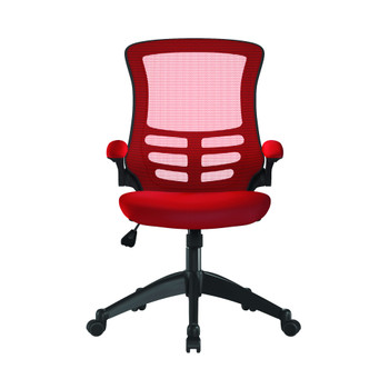 Luna Designer High Back Mesh Chair with Folding Arms - Red NAU-UKND-BCM-L1302-RD