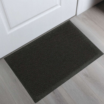 Ultralux Mesh Dirt Trapper Door Mat – Non-Slip Vinyl Indoor/Outdoor Scraper Entrance Mat – Metallic Black & White – Multiple Sizes UMMGR