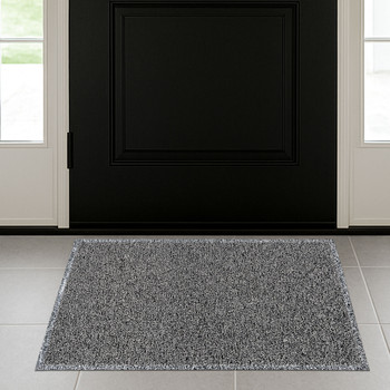 Ultralux Heavy Duty Dirt Trapper Door Mat, Non-Slip Waterproof Entrance Mat, Durable Vinyl Coil Mud & Dust Barrier Mat, Absorbent Indoor Outdoor Scraper Doormat, Black & White