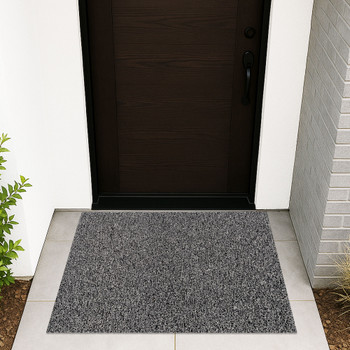 Ultralux Heavy Duty Non-Slip Outdoor Drainage Entrance Mat, Dirt Trapper Door Mat, Durable Vinyl Coil Mud & Dust Barrier Mat, Black & White Outdoor Scraper Doormat