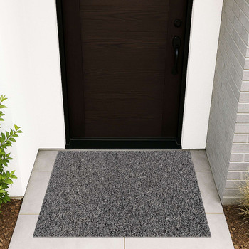 Ultralux Outdoor Drainage Door Mat - Non-Slip Vinyl Coil Dirt Trapper Entrance Mat - Black & White Coil Mat – Multiple Sizes UTNBW