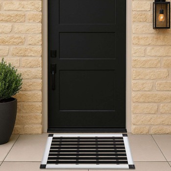 Ultralux Outdoor Aluminium Drainage Door Mat – Non-Slip Heavy Duty Scraper Doormat – Weatherproof, Rustproof Metal Frame – Grey & Black – 40 x 60cm UAN04060GR