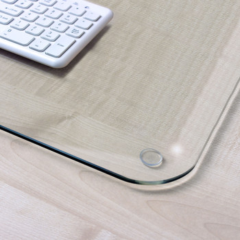 Marvelux Tempered Glass Desk Mat, Clear Surface Protector Desk Pad