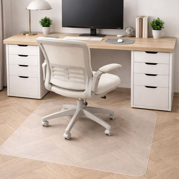 Marvelux PVC Chair Mat for Hard Floors – Clear Rectangular Office Floor Protector - Multiple Sizes