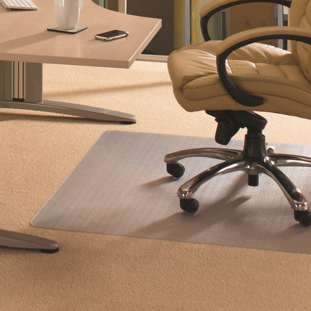 Cleartex Advantagemat Chair Mat for Low Pile Carpets (6mm or less) | Clear PVC | Rectangular | Multiple Sizes 