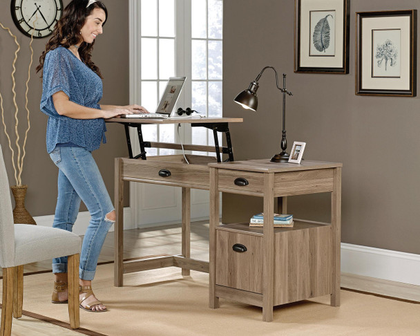 Ergonomic Sit Stand Desk Salt Oak  Ergonomic Sit Stand Desk Salt Oak