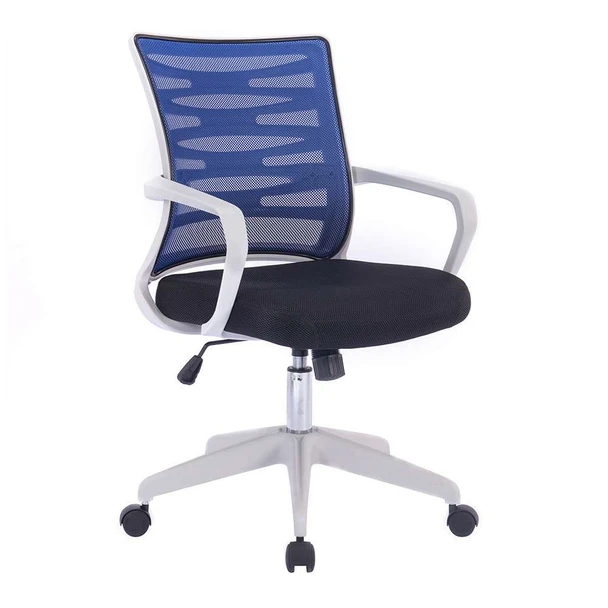 Spyro Designer Mesh Task Operator Office Chair - Blue with White Frame NAU-BCM-K488-WH-BL
