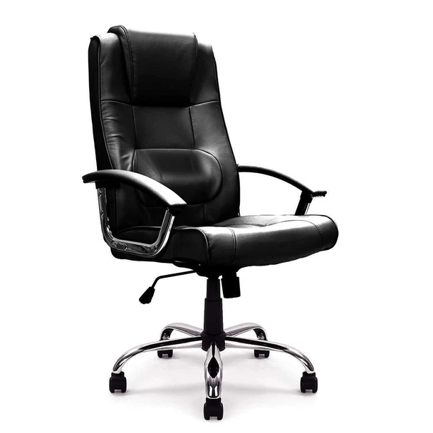 Westminster High Back Leather Faced Executive Office Chair with Integral Headrest - Black NAU-DPA2008ATG-LBK