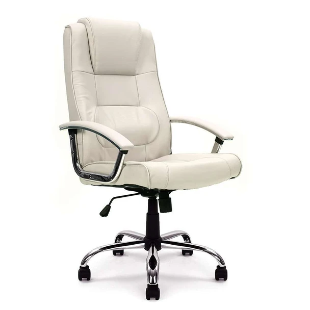 Westminster High Back Leather Faced Executive Office Chair with Integral Headrest - Cream NAU-UKND-DPA2008ATG-LCM