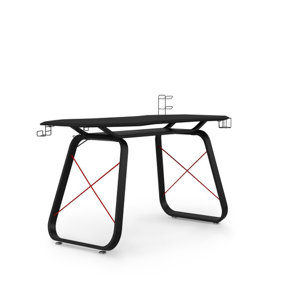 Oblivion Gaming Home Office Desk with Carbon Fibre Effect Top Black 