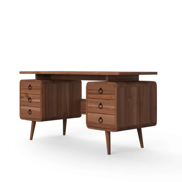 Somerset Classic Contemporary Style Home Office Desk Walnut DOR-UKND-AW3110