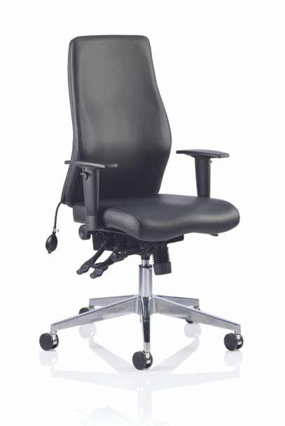 Onyx Soft Bonded Leather Ergonomic Posture Office Chair without Headrest with Arms Black 