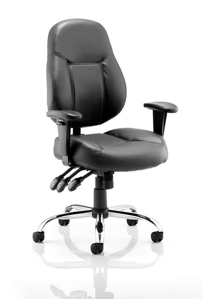 Storm Soft Bonded Leather Task Operator Office Chair with Arms Black DYN-OP000129