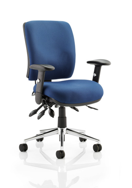 Chiro Medium Back Task Operator Office Chair with Arms Blue 