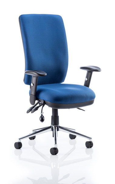 Chiro High Back Task Operator Office Chair with Arms Blue 