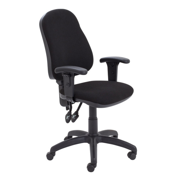 Calypso II High Back Operator Office Chair with Height Adjustable Arms - Black 