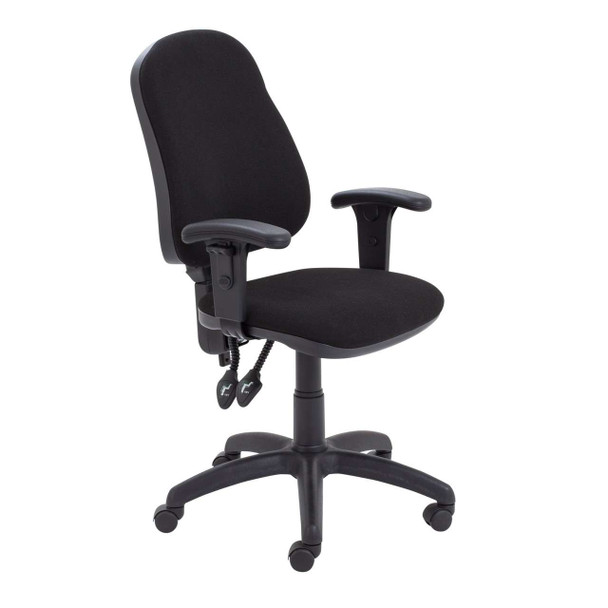 Calypso II High Back Operator Office Chair with Height Adjustable Arms - Black TCO-CH2800BK-AC1040