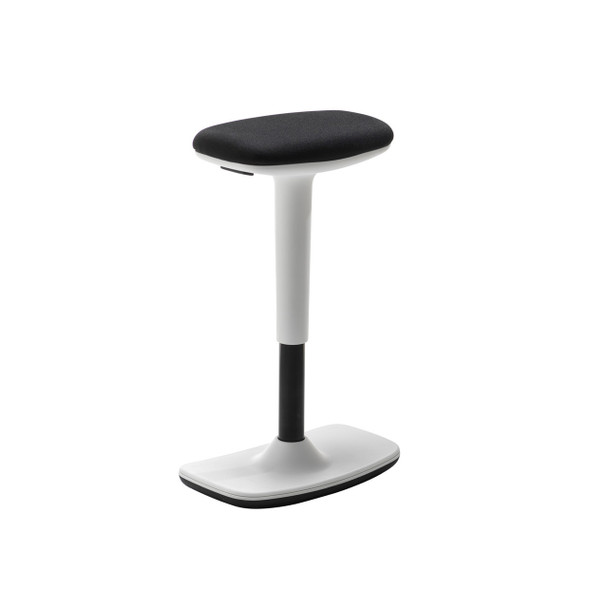 Lean Posture Stool White Frame Black Fabric TCO-UKND-CH1258WHBK