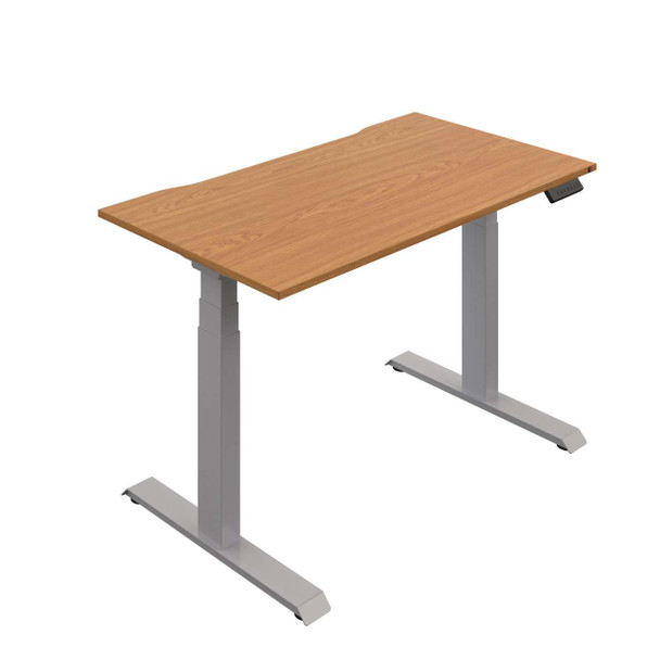 Okoform Height Adjustable Sit Stand Heated Office Desk with Single Motor - Nova Oak - Multiple Sizes 
