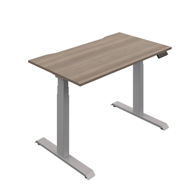 Okoform Height Adjustable Sit Stand Heated Office Desk  with Single Motor - Grey Oak - Multiple Sizes 