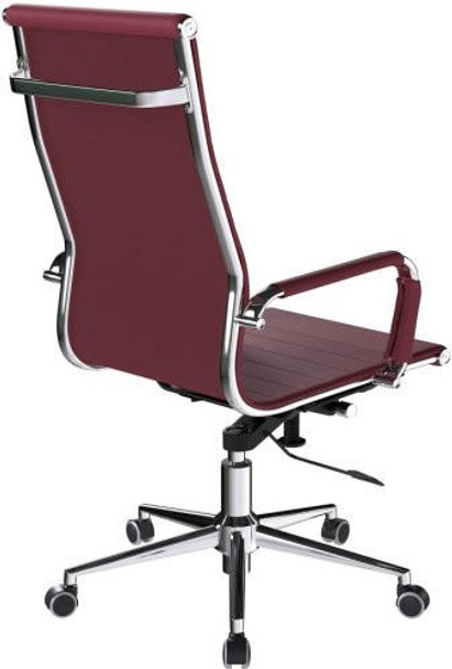 Aura Contemporary High Back Bonded Leather Executive Office Chair - Oxblood with Chrome Base 