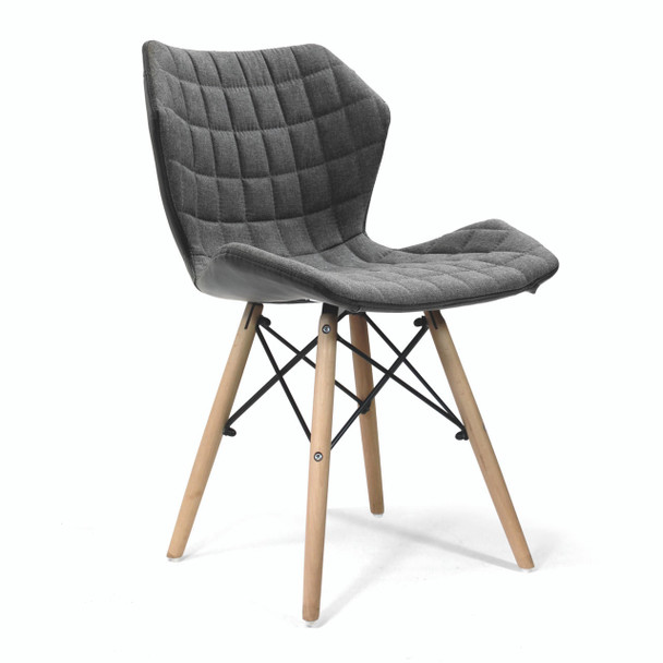 Amelia Stylish Lightweight Fabric Visitor Side Chair with Solid Beech Legs - Grey Contemporary Breakout Chair 