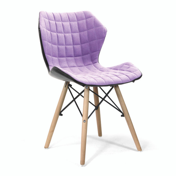 Amelia Stylish Lightweight Fabric Visitor Side Chair with Solid Beech Legs - Purple Contemporary Breakout Chair 