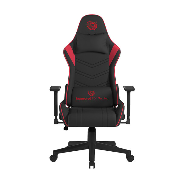 Apollo Ergonomic Gaming Chair with 4D Multi-Dimensional Armrest & 155° Tilt - Faux Leather - Black with Red